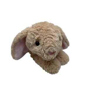 Dan Dee Soft Plush Tan Bunny Stuffed Animal Pink Ears & Feet 12" Long Ages 3+